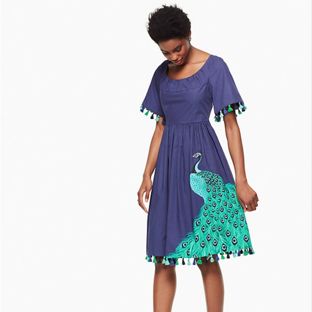 EUC Kate Spade peacock dress